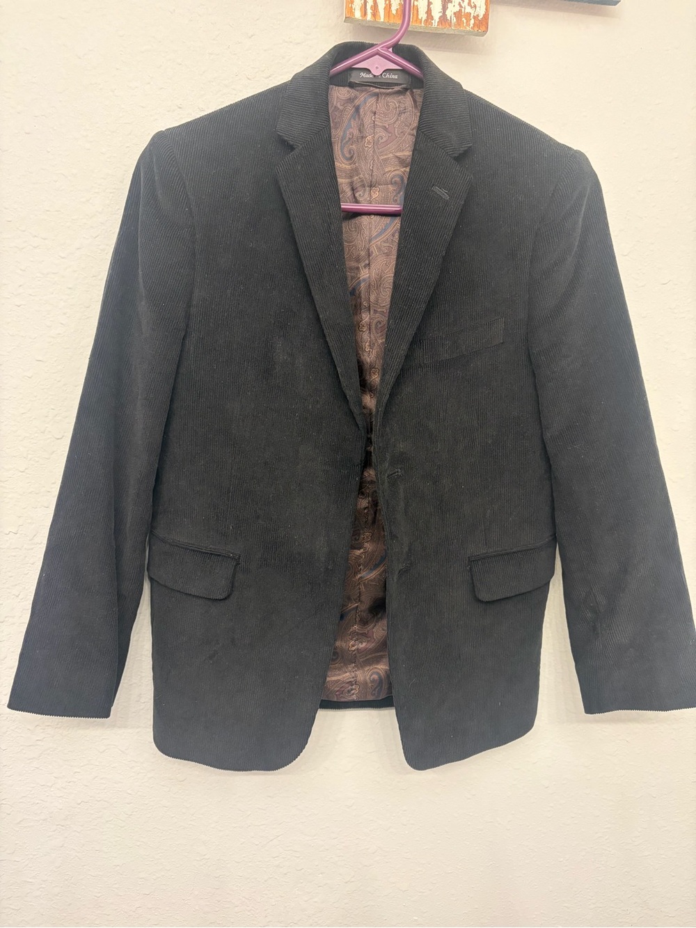 Lauren Ralph Lauren-Boy’s Black Corduroy Blazer - Classic Single-Breasted Style